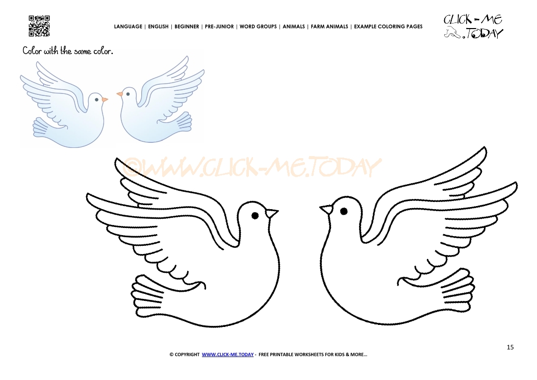 Example coloring page Doves - Color picture of Doves
