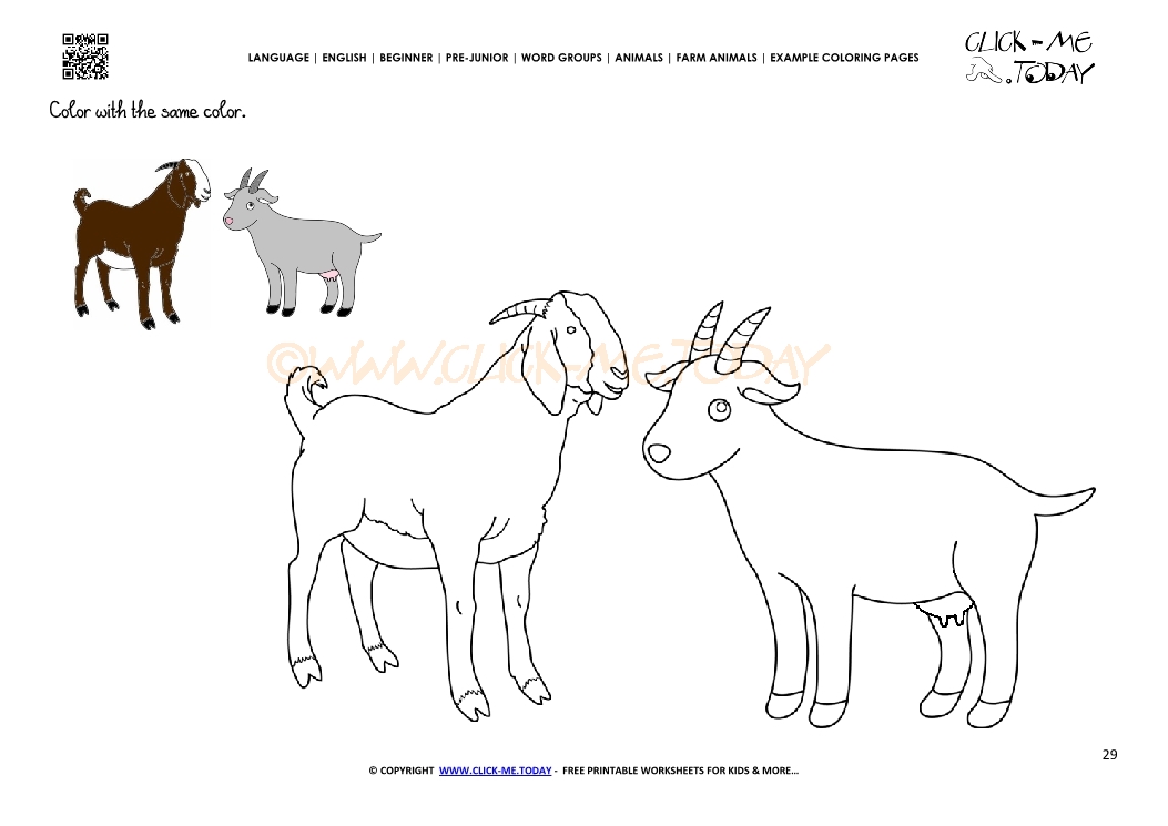 Example coloring page Goats - Color picture of Goat