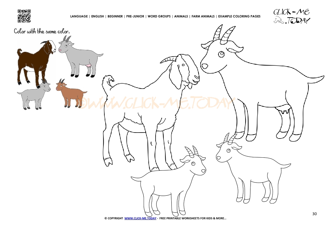 Example coloring page Goat family kids- Color picture of Goats