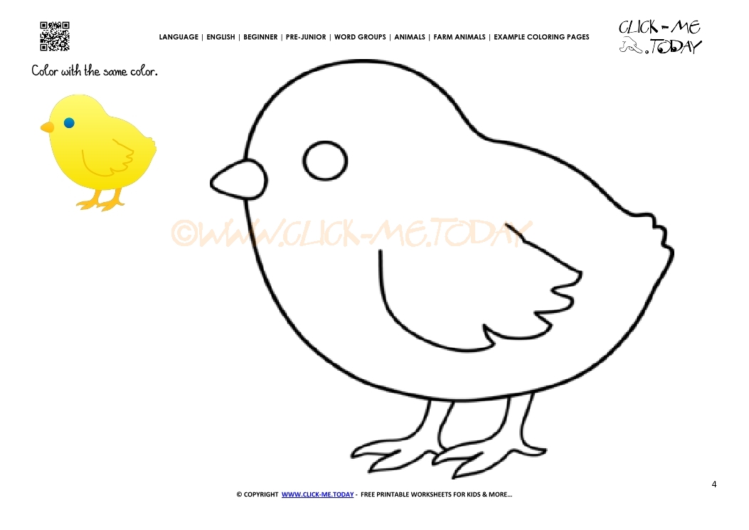 Example coloring page Chicken - Color picture of Chicken