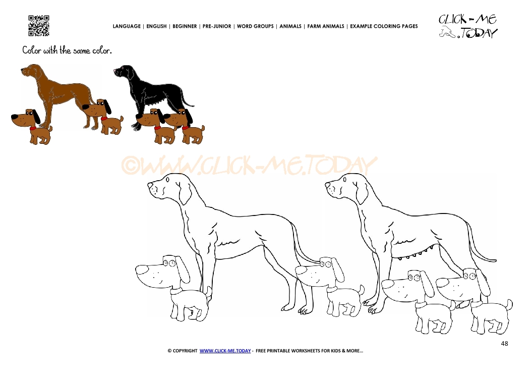 Example coloring page Dogs - Color picture of Dogs