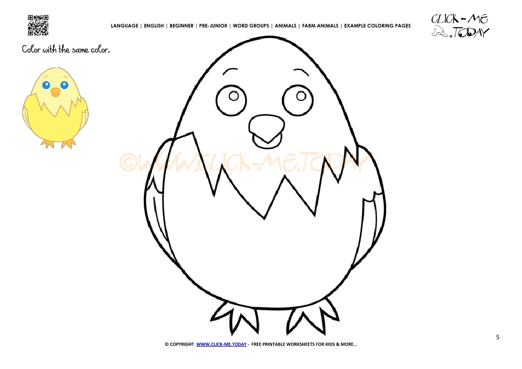Example coloring page Chick - Color picture of Chick