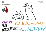 Example Coloring page little Rooster - Color picture of Rooster 