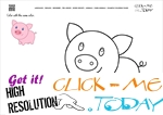 Example Coloring page Little Pig Piglet  - Color picture of Pig