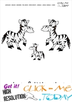 Jungle animal flashcard Zebras - Printable card of Zebras