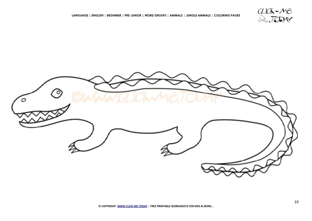 Coloring page Crocodile - Color picture of Crocodile