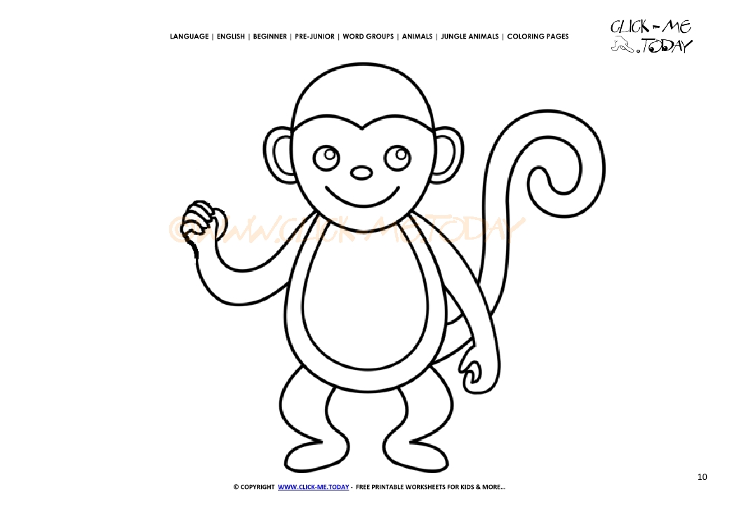 Coloring page Monkey - Color picture of Monkey