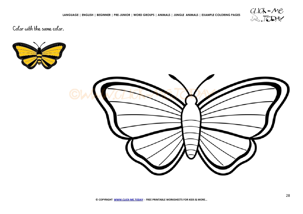 Example coloring page Butterfly - Color picture of Butterfly