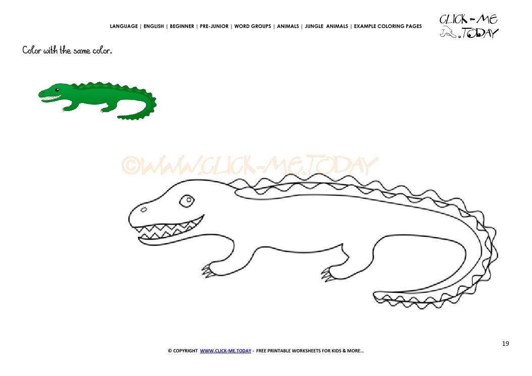 Example coloring page Crocodile - Color picture of Crocodile