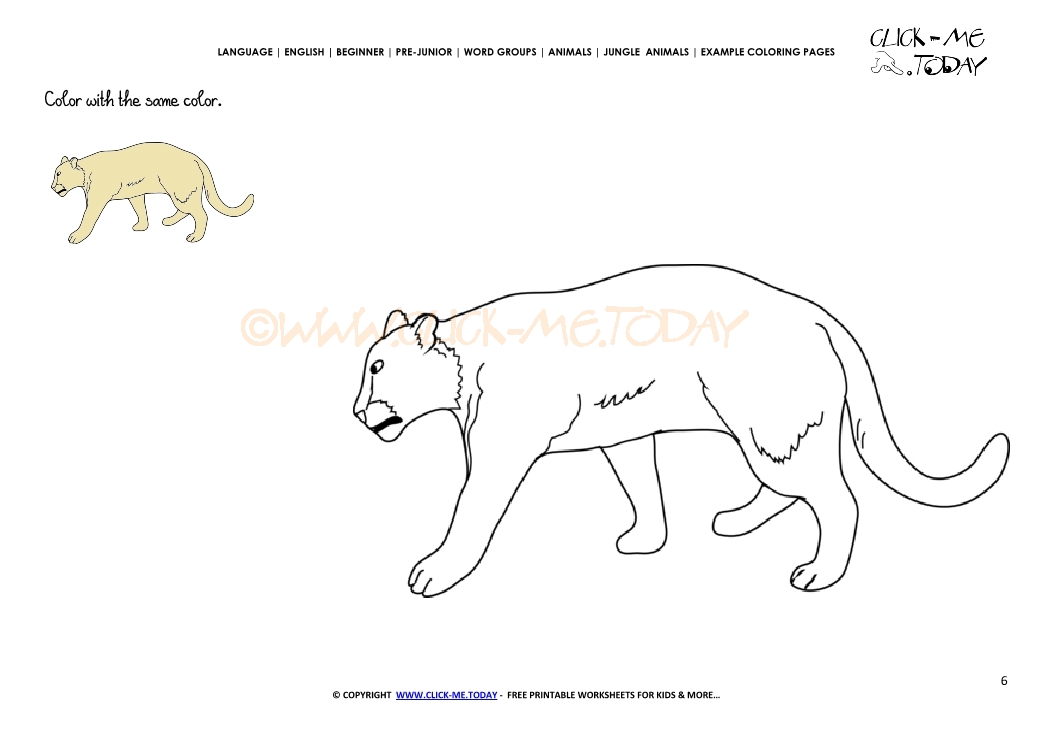 Example coloring page Lioness- Color picture of Lioness