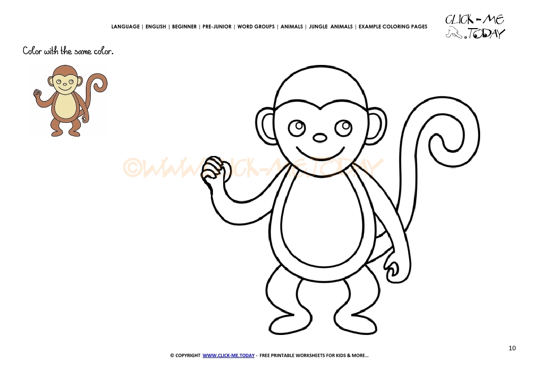 Example coloring page Monkey - Color picture of Monkey