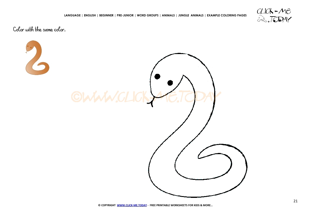 Example coloring page Snake - Color picture of Snake