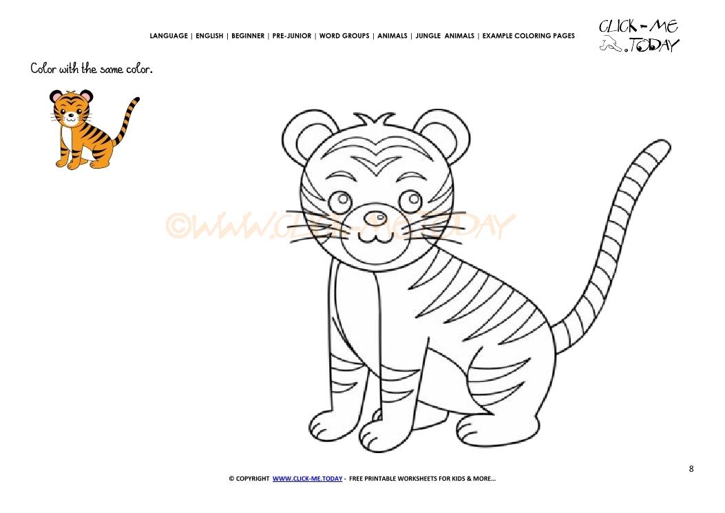 Example coloring page Tiger - Color picture of Tiger