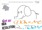 Example coloring page Little Elephant -  Color picture of Elephant