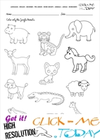 Jungle Animals Worksheet - Activity sheet Color 2