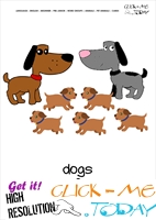 Printable Pet Animal Dog Family wall card -  Dog Family flashcard