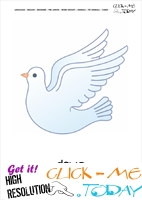 Printable Pet Animal Dove wall card -  Dove flashcard