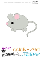 Printable Pet Animal Little Mouse wall card -  Mouse flashcard