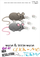 Printable Pet Animal Mice Family wall card -  Mice flashcard