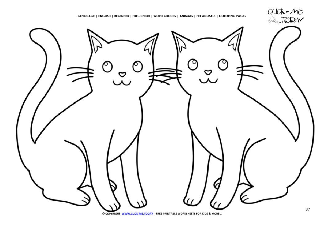 Coloring page Cats - Color picture of Cats