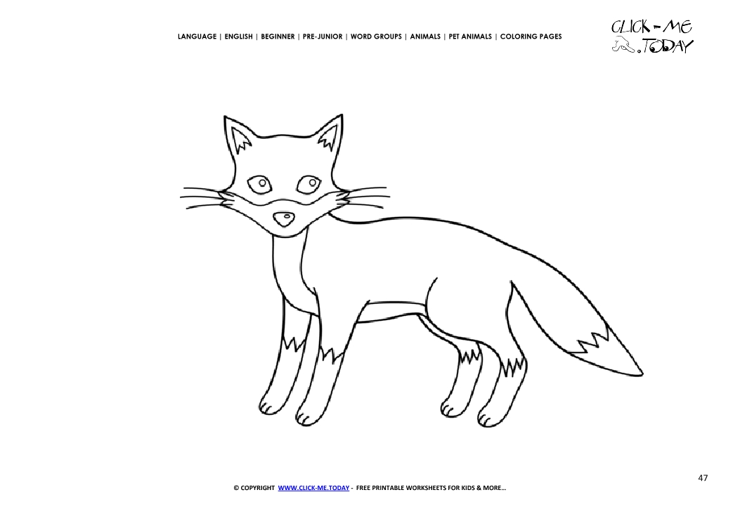 Coloring page Fox Cub - Color picture of Fox