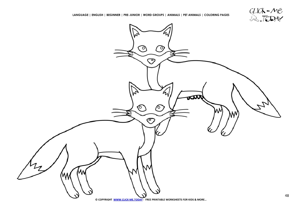 Coloring page Foxes - Color picture of Foxes