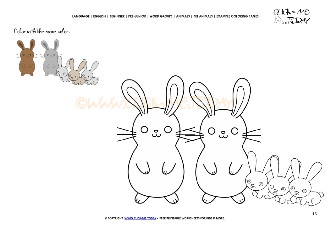 Example coloring page Bunnies - Color  Bunnies picture