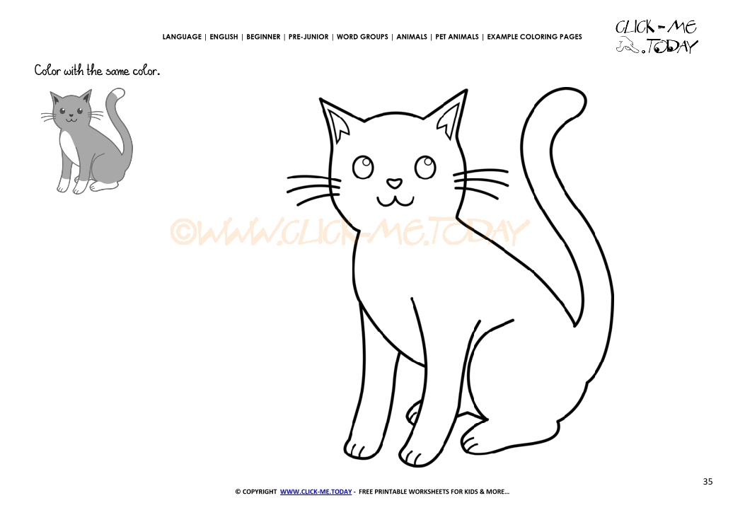 Example coloring page Cat Queen - Color Cat picture