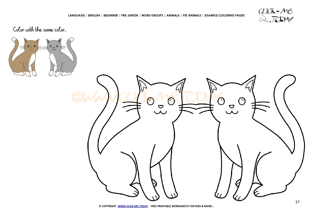 Example coloring page Cats - Color Cats picture