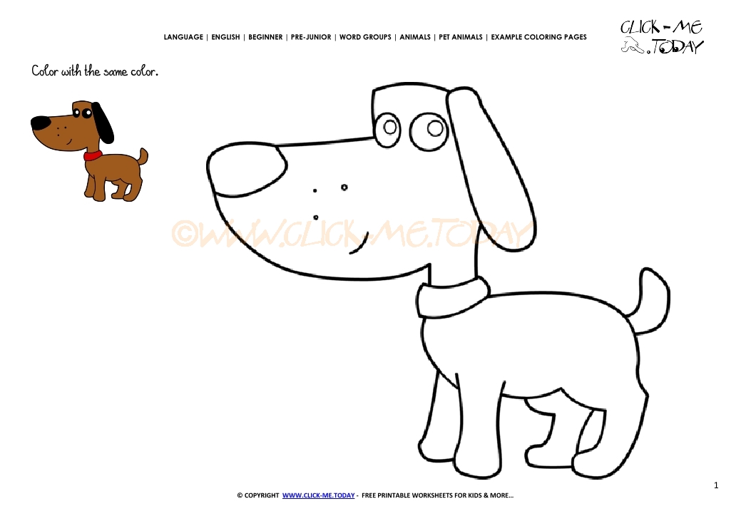 Example coloring page Dog - Color Dog picture