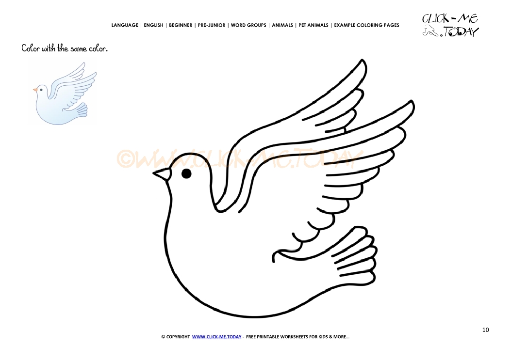 Example coloring page Dove - Color  Dove picture
