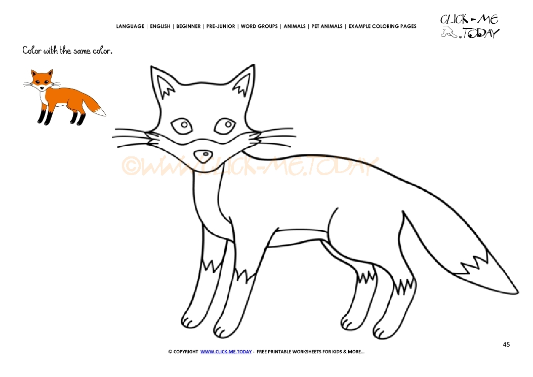Example coloring page Fox dog - Color Fox picture