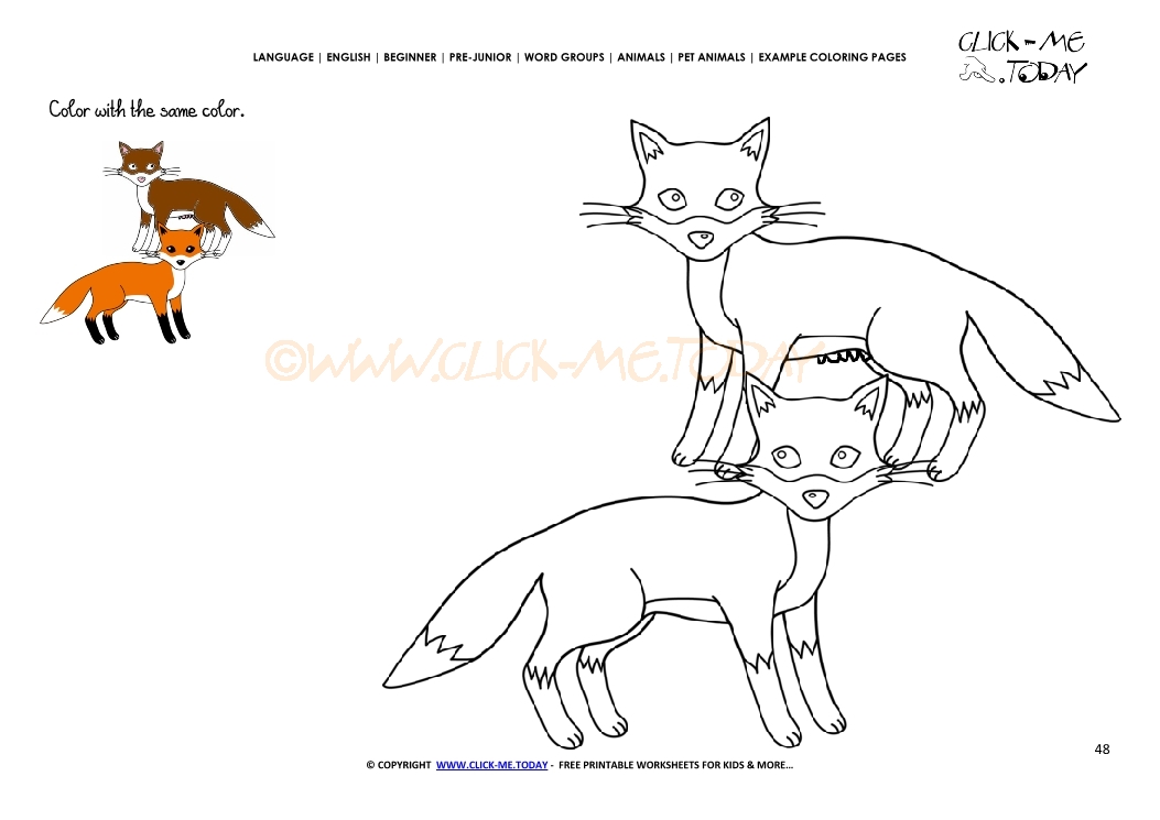 Example coloring page Foxes - Color Foxes picture