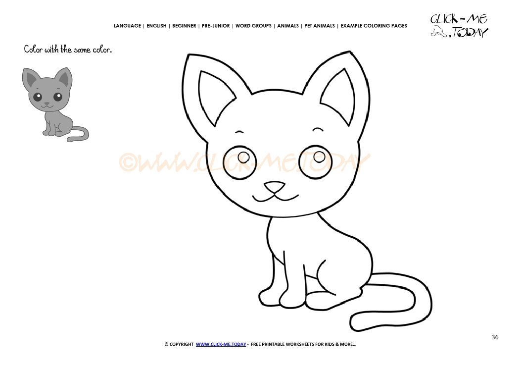 Example coloring page Kitten - Color Cat picture
