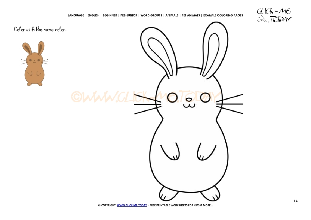 Example coloring page Rabbit - Color  Rabbit picture