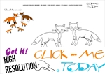 Example coloring page Fox family - Color Foxes picture