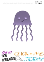 Sea animal flashcard Little Jellyfish - Printable card of Jellyfish
