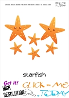 Sea animal flashcard Starfish - Printable card of Starfish Family