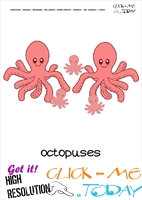 Sea animal flashcard Octopuses - Printable card of Octopuses