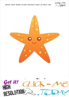 Sea animal flashcard Starfish - Printable card of Starfish