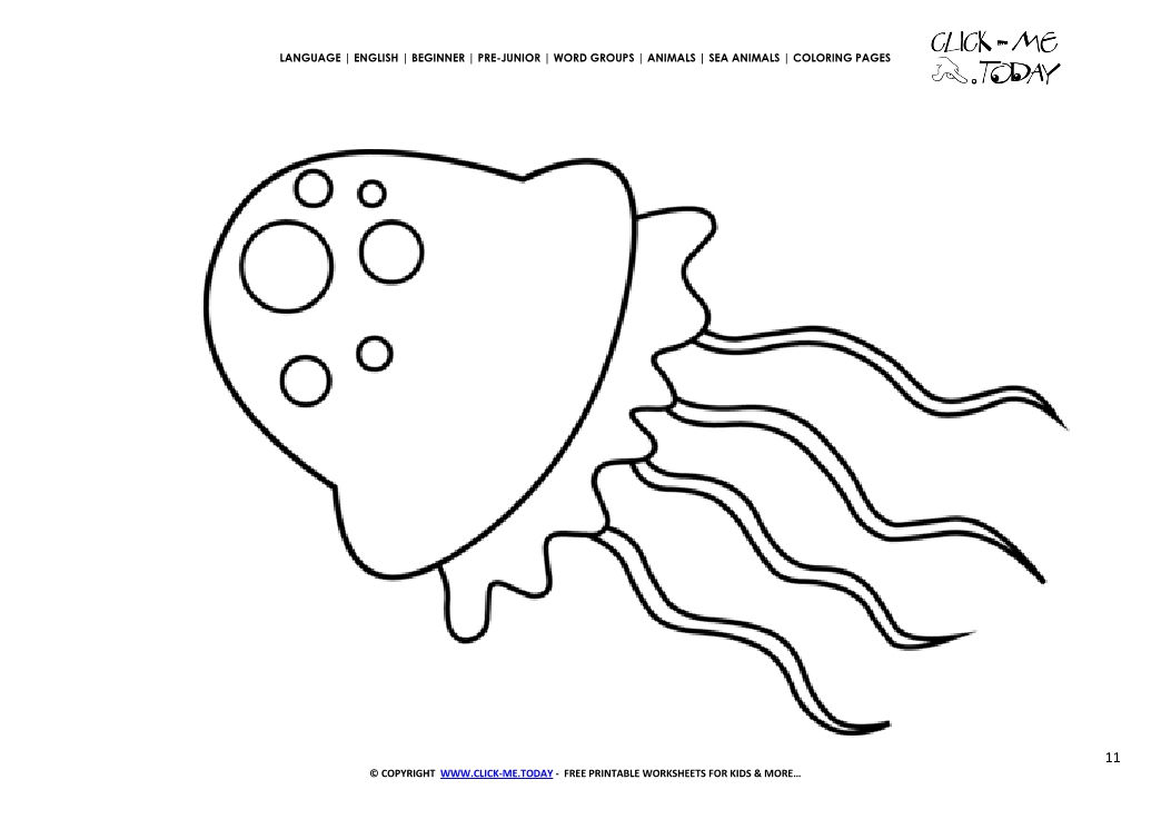 Coloring page Jellyfish - Color picture of Jellyfish