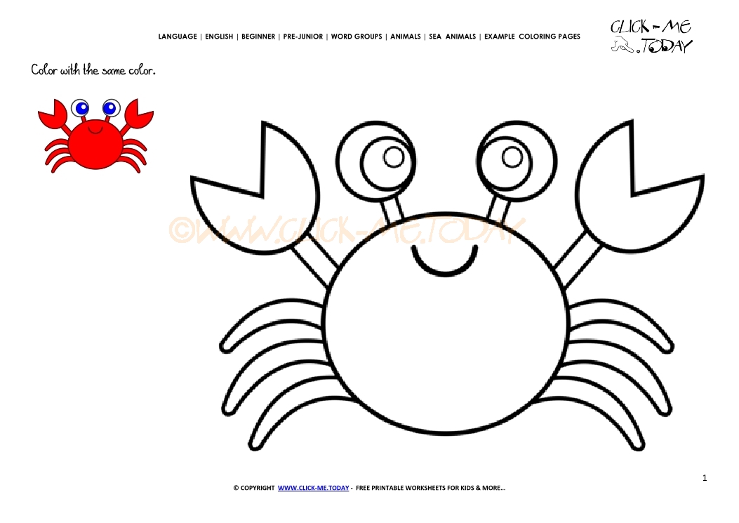 Example coloring page Crab - Color picture of Crab