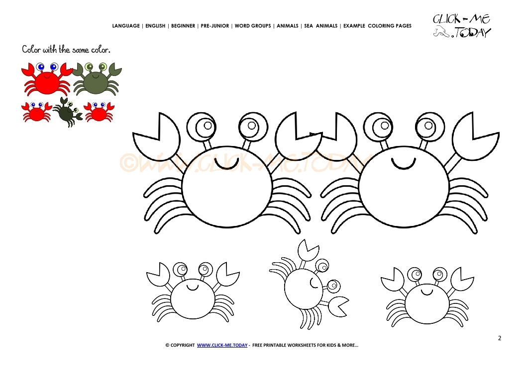 Example coloring page Crabs - Color picture of Crabs