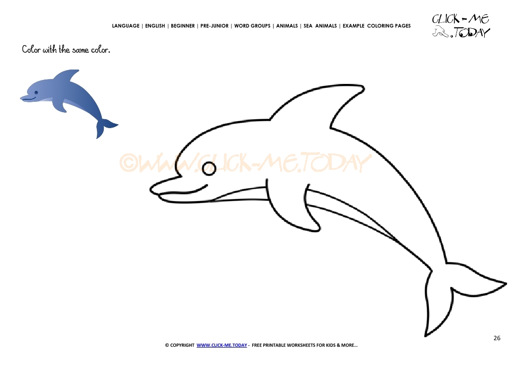 Example coloring page Dolphin - Color picture of Dolphin