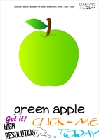 Printable Apple flashcard | Wall card of Green Apple