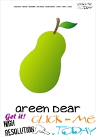 Printable Pear flashcard | Wall card of Green Pear
