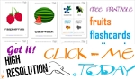 Printable fruits flashcards for toddlers & Kindergarten
