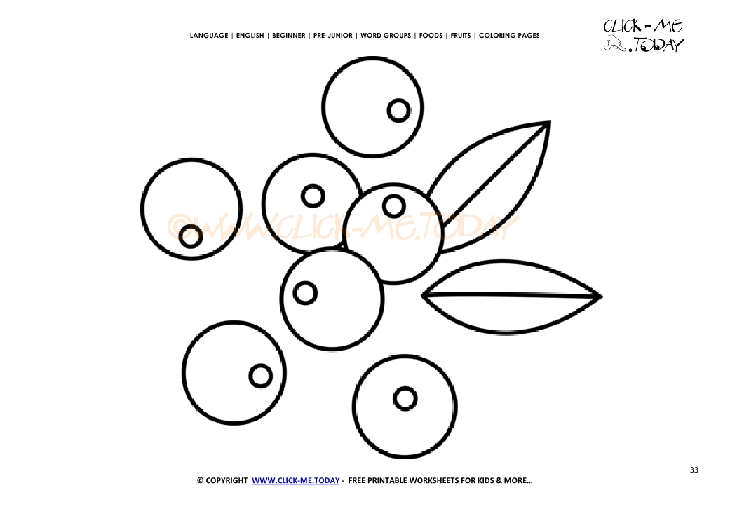 Cranberries coloring page - Free printable Cranberries cut out template