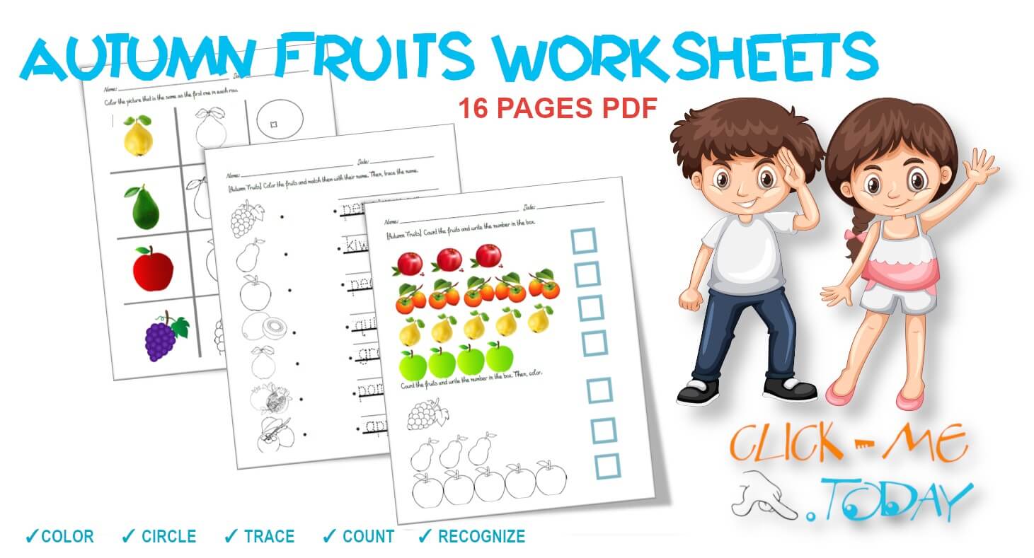 32 FREE FALL AUTUMN FRUITS  WORKSHEETS IN PDF