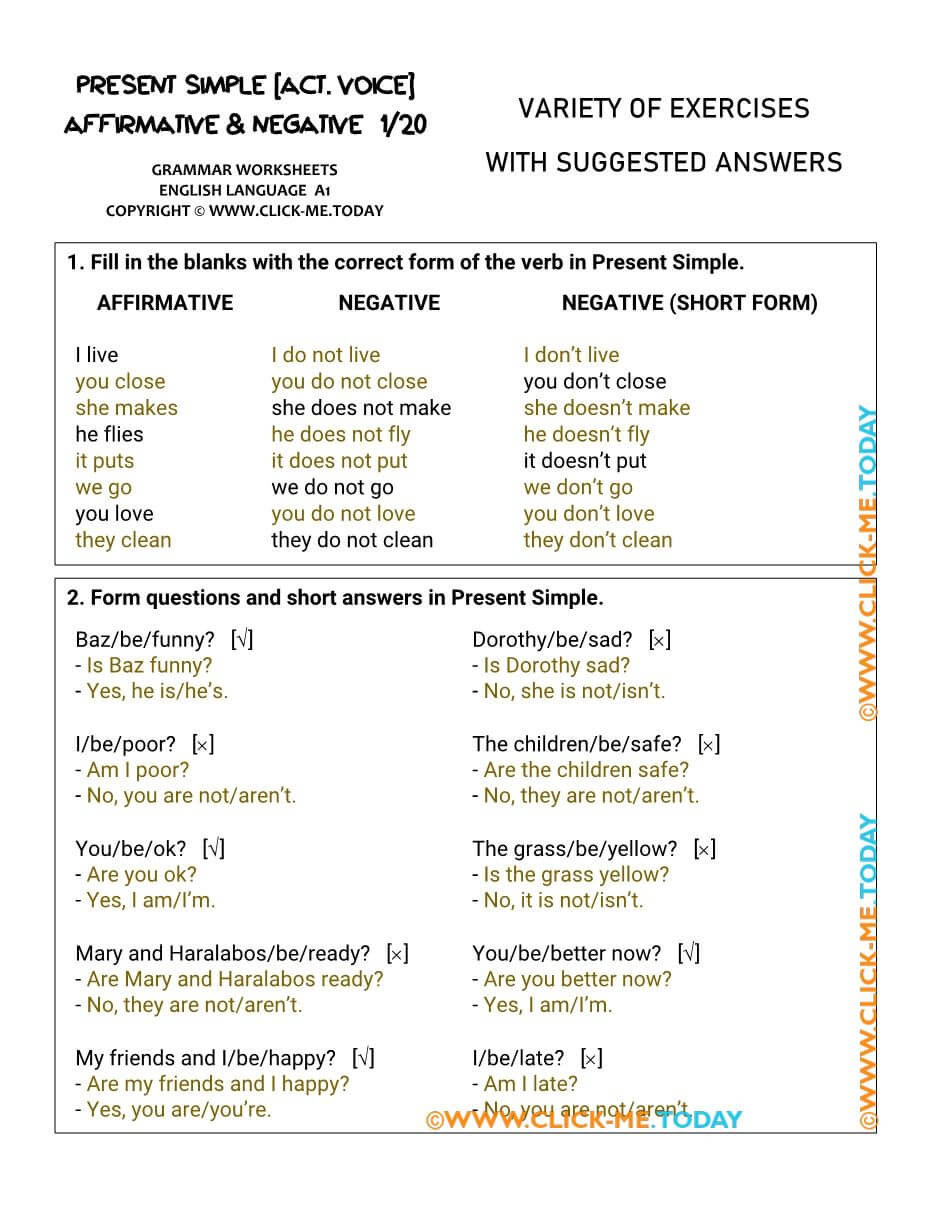 A1-PRESENT-SIMPLE-PDF-ENGLISH-WORKSHEETS-ACTIVE-VOICE-ANSWERS
